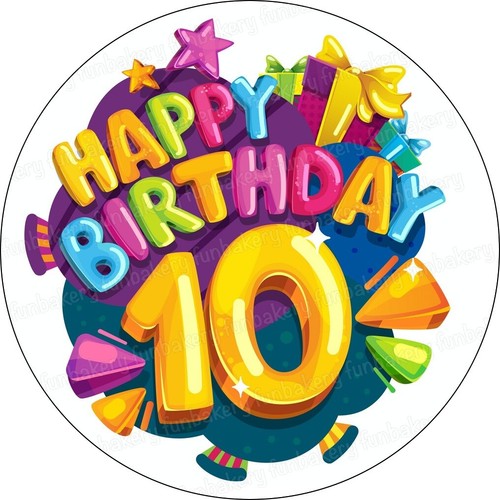 Geburtstag tortenaufleger - 10.geburtstag,